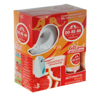 ДИСПЕНСЕР комплект Освежитель воздуха До ре ми Премиум ГРЕЙПФРУТ ФРЕШ автом. с батарейкой