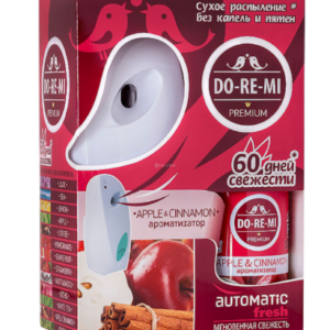 ДИСПЕНСЕР комплект Освежитель воздуха До ре ми Премиум Яблоко и корица автом. с батарейкой