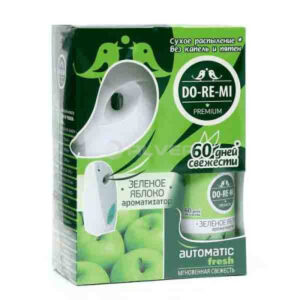 ДИСПЕНСЕР комплект Освежитель воздуха До ре ми Премиум Зеленое яблоко автом. с батарейкой